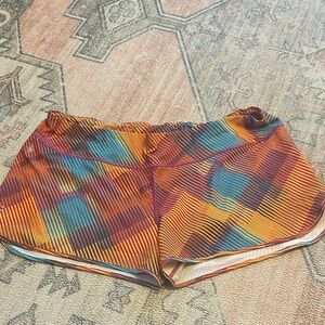 Smartwool Multicolor Striped Athletic Shorts — Orange, Blue, Yellow Xl